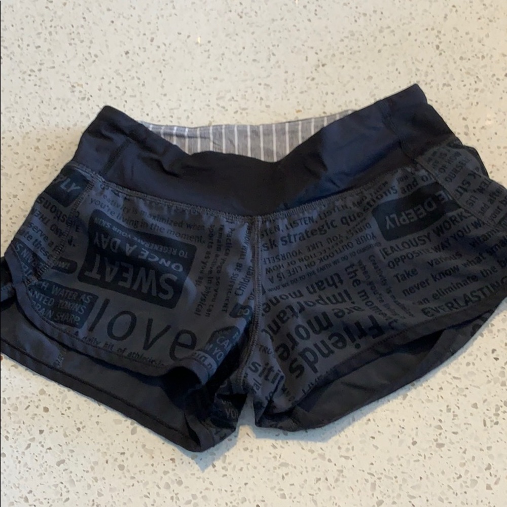 RARE Printed Black Lululemon shorts